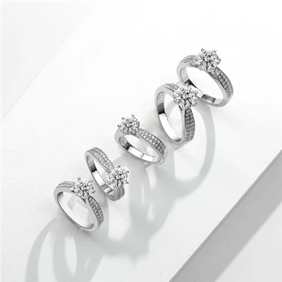 Bijuterii pentru femei Diamond 925 Silver Moissanite Inele