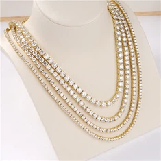 Lanț de tenis de aur cu diamant cultivat laborator